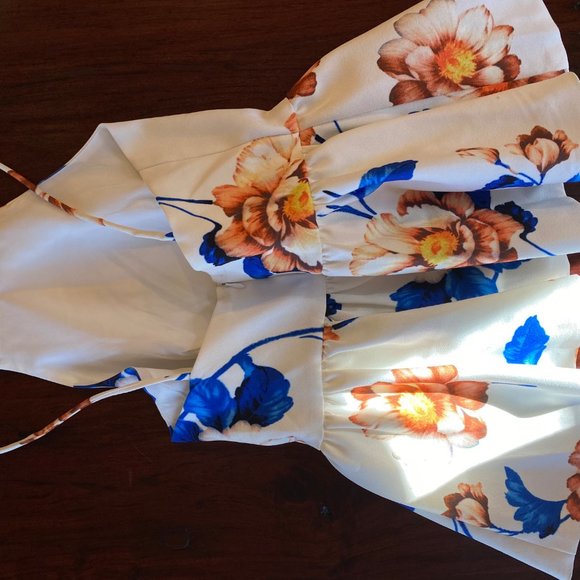 💐✨XS WYLDR Floral Ruffle Peplum Top Tank Top - Lotsa Luck Top - Low Back - Picture 3 of 4